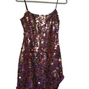 City Studio Elegant Multi Color Sequin Dress